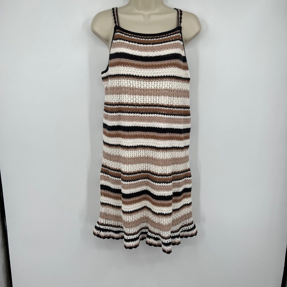 American Eagle Striped Crochet Dress woman's size Medium M lined